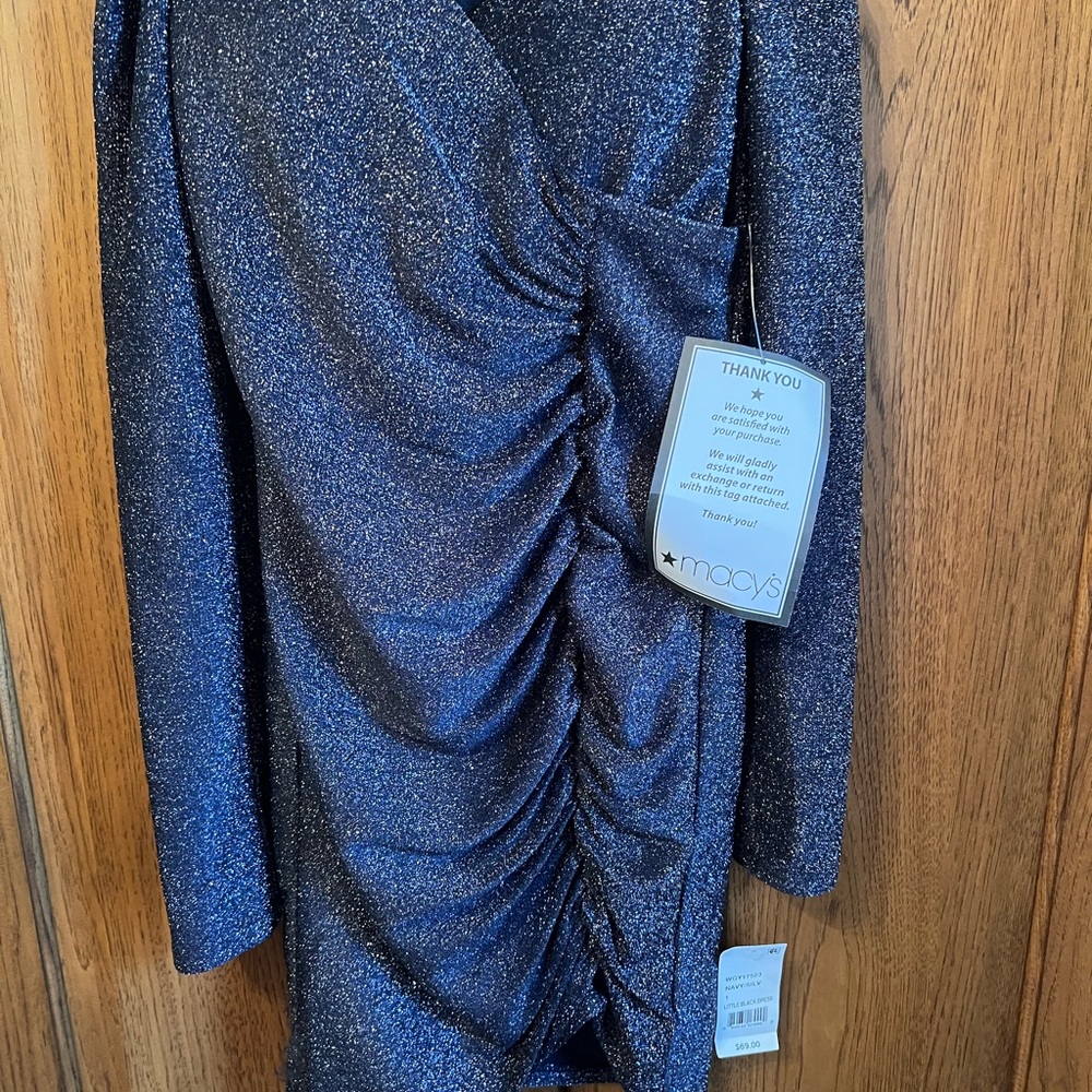 Sparkling Blue Ruched Dress